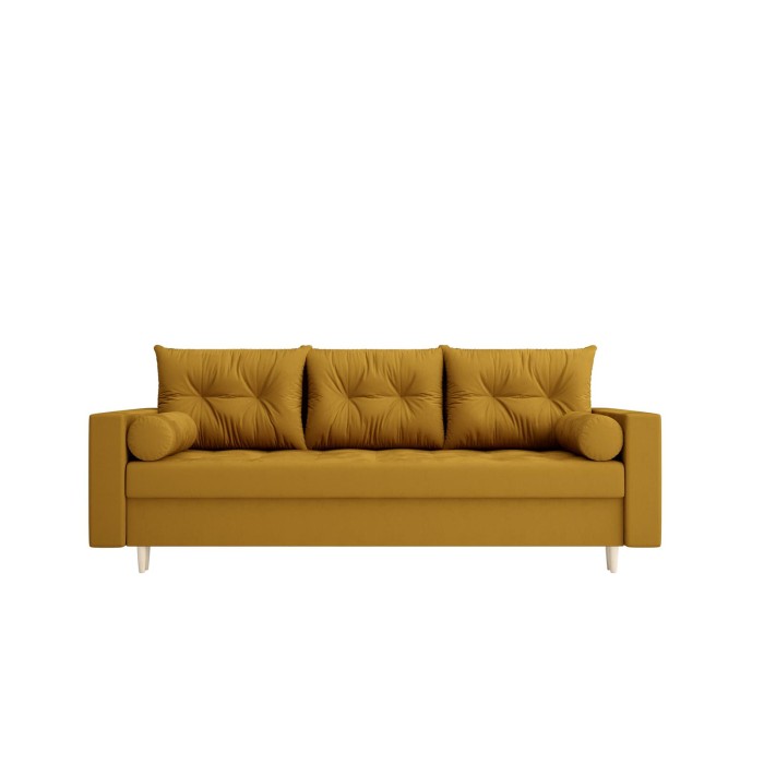 Pikowana sofa z funkcją spania CANDY Miodowa
