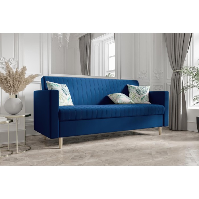 Elegancka sofa z funkcją spania ELIS Granatowa