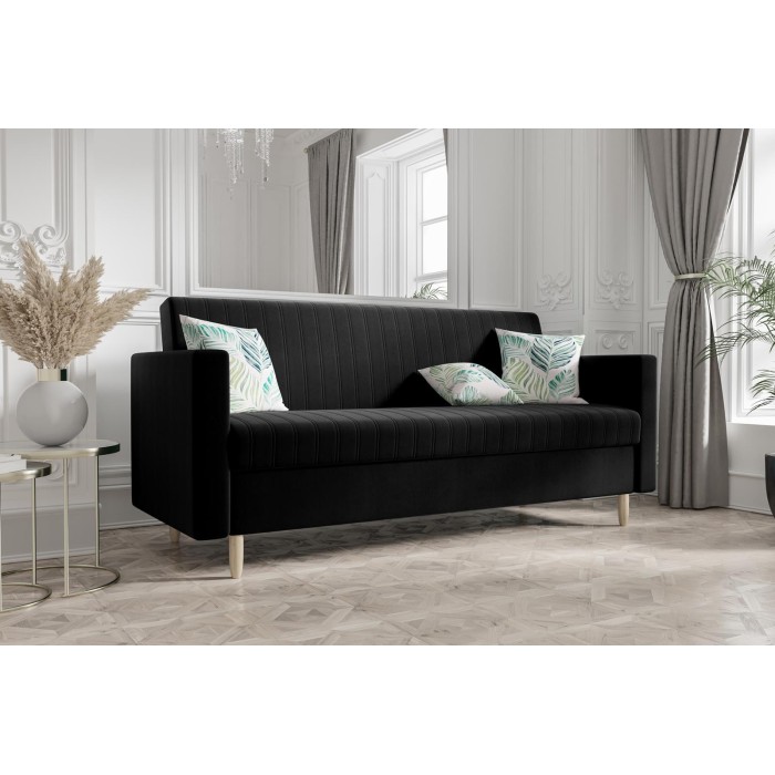 Elegancka sofa z funkcją spania ELIS Czarna
