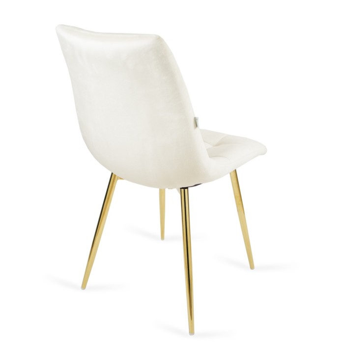 Estetyczne krzesło tapicerowane BEN beżowy / złota noga
