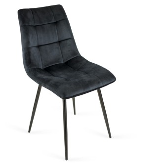 Wygodne krzesło tapicerowane Ben - czarny / noga czarna