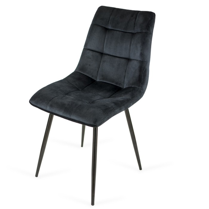 Wygodne krzesło tapicerowane Ben - czarny / noga czarna