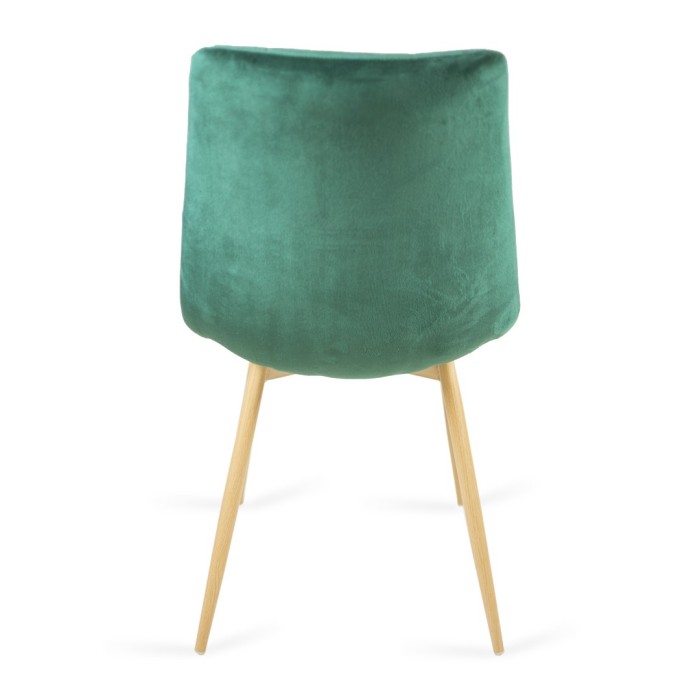 Zestaw 4 krzeseł tapicerowanych Ben do jadalni lub salonu - zielony / noga dąb