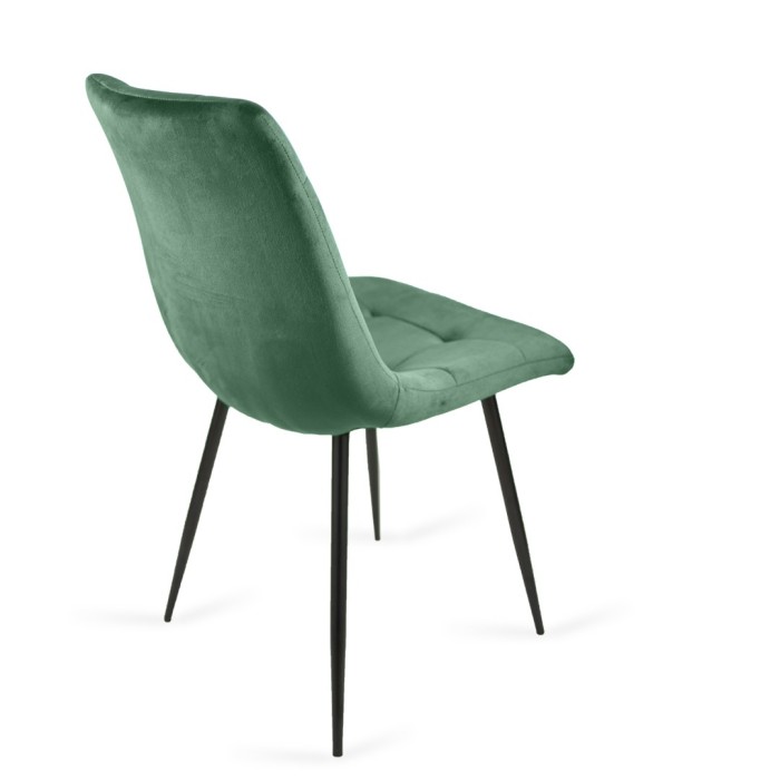 Zestaw 4 krzeseł tapicerowanych BEN do jadalni -  zielony / noga czarna
