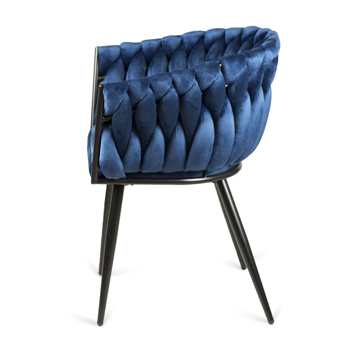 Stylowy fotel tapicerowany LARISSA - granatowy / R81