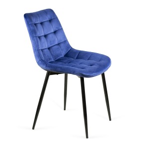 Krzesło tapicerowane z przeszyciami do salonu solidne BELLA na czarnych nogach do jadalni ozdobne glamour 