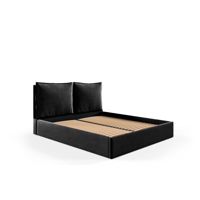 Łóżko tapicerowane GLAM / czarny / R100
