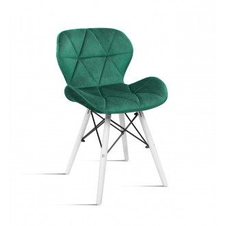 krzesło Milo Velvet zielony - noga biała