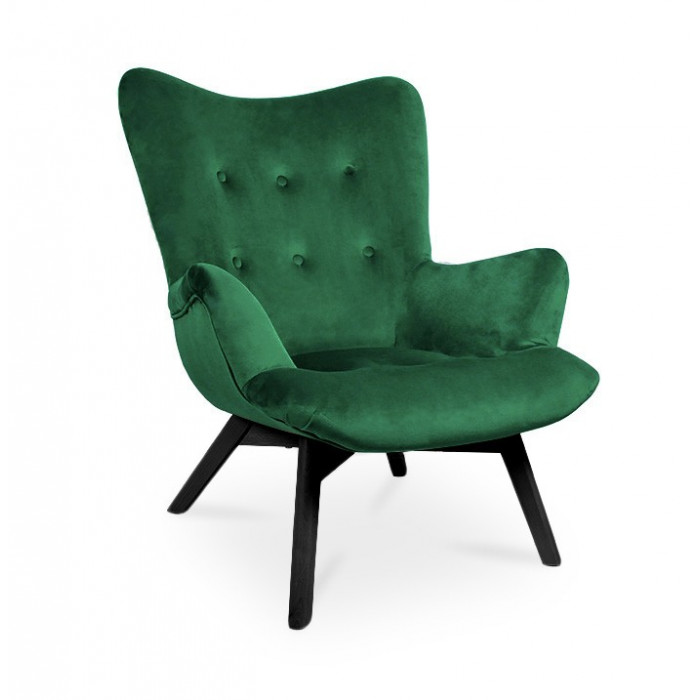 Fotel ANGEL zielony/ noga czarna/ KR19